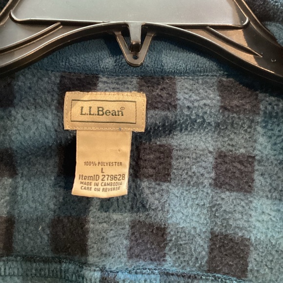 LL Bean Blue Plaid Flannel Button Up Women's Shirt - Picture 6 of 9